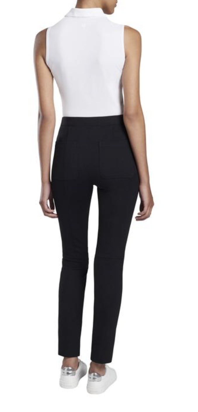 G/Fore | G4LS21B40 | Slim Leg Ponte Moto Pant | Onyx