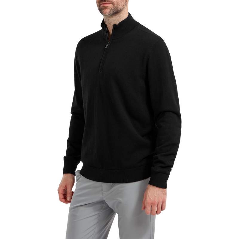 Footjoy | 90207 | Wool Blend 1/2 Zip Lined Pullover | Black