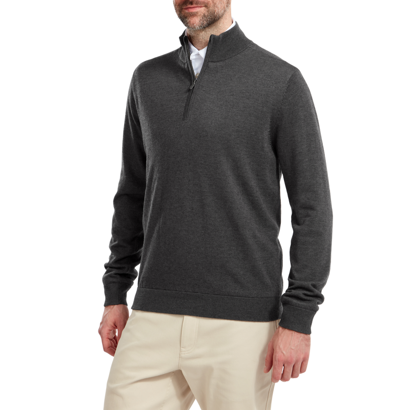 Footjoy | 90212 | Wool Blend 1/2 Zip Lined Pullover | Charcoal