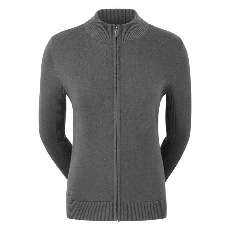 Footjoy | 96030 | Wmns Full-Zip Lined Wool Blend Pullover | Charcoal