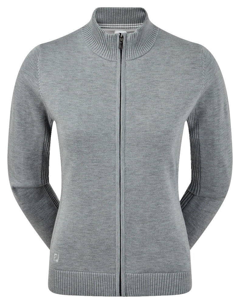 Footjoy | 96581 | Wool Blend Full Zip Lined Pullover | Heather Grey