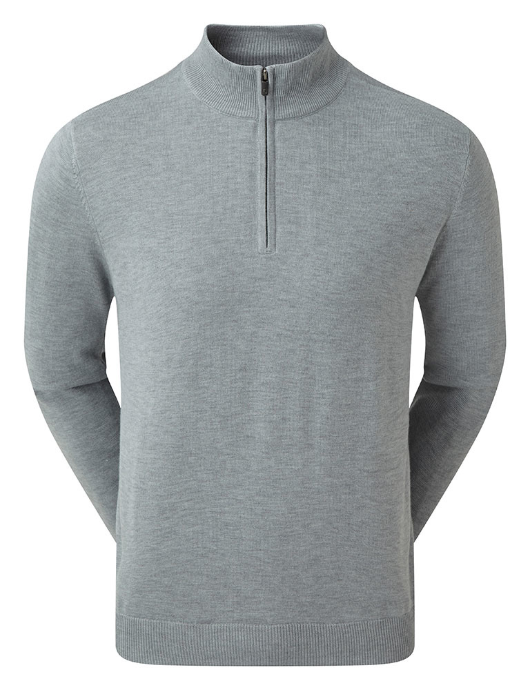 Footjoy | 90211 | Wool Blend 1/2 Zip Lined Pullover | Heather Grey