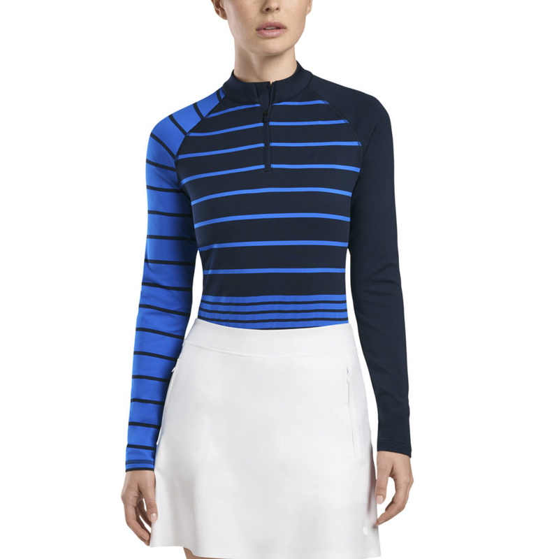 G/Fore | G4LS22K14 | Ladies | Stripe Block Quarter Zip | Twilight