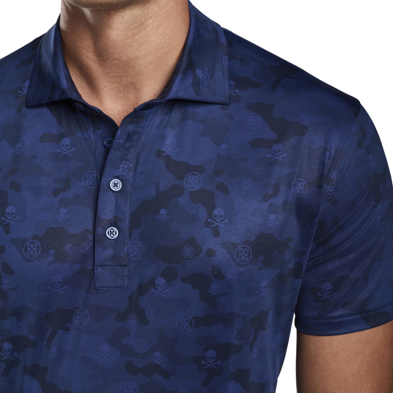 G/Fore | G4MS22K15 | Mens | Icon Camo Jersey Polo | Blue Print