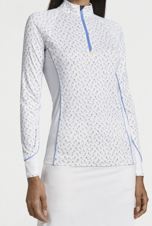 Peter Millar | LS22EK07 | Ladies | Lightweight Sun Shirt | Pop Clink / Blue Marine