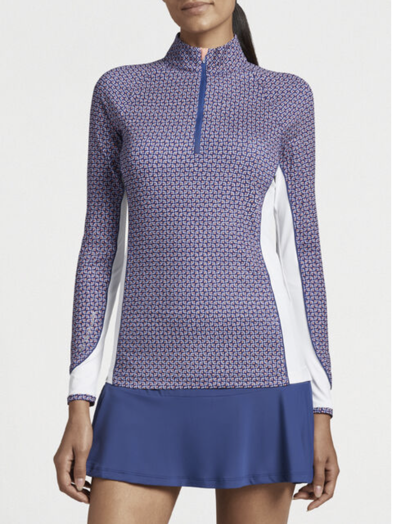 Peter Millar | LS22EK07 | Ladies | Lightweight Sun Shirt | Retro Floral / Sport Navy