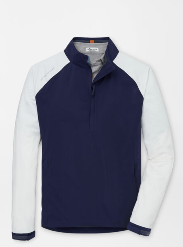 Peter Millar | MS22EZ01A | Mens | Shield Half - Zip Rain Shell |  Navy / White
