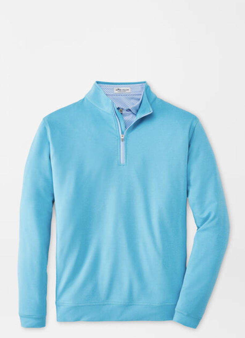 Peter Millar | MS22EK40B | Mens | Perth Melange Quarter Zip | Reef Blue