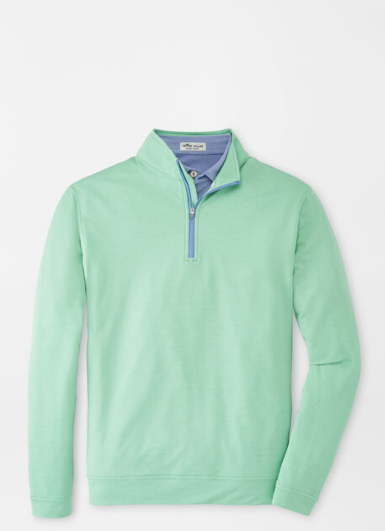 Peter Millar | MS22EK40B | Mens | Perth Melange Quarter Zip | Shamrock