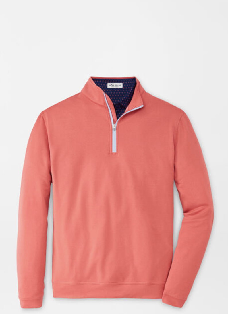 Peter Millar | MS22EK40B | Mens | Perth Melange Quarter Zip | Cape Red