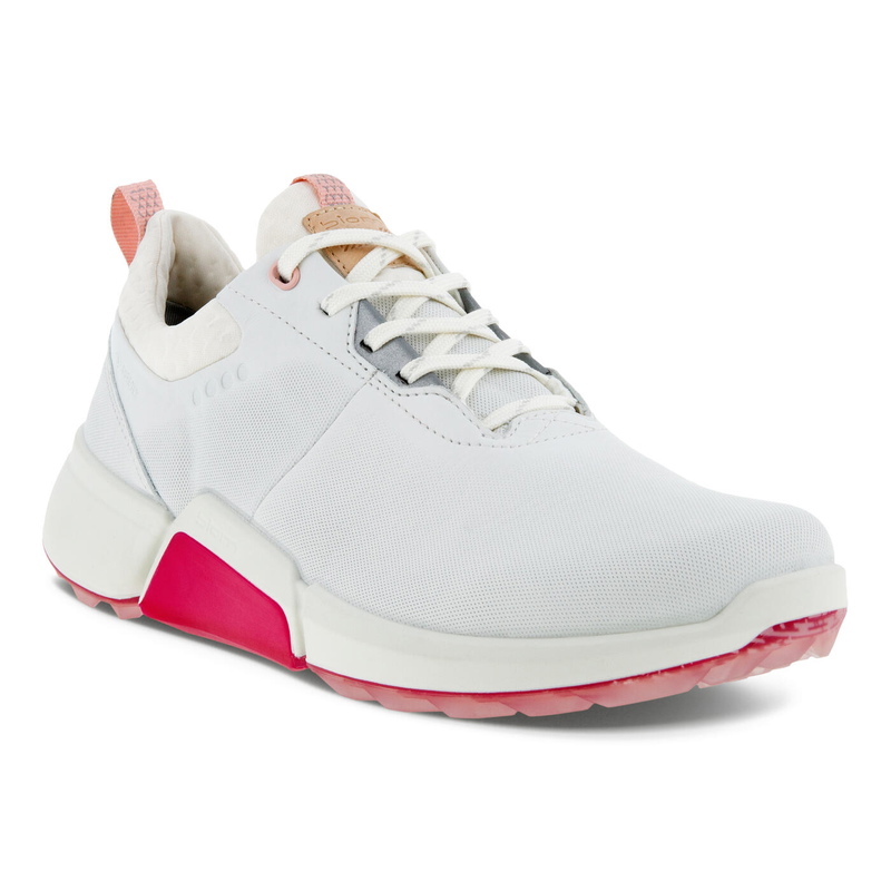 Ecco | 108203-59044 | W Golf Biom H4 Laced Shoe | White / Silver Pink