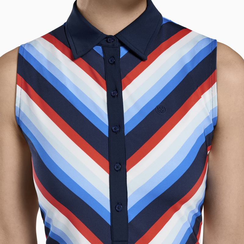G/Fore | G4LS22K06 | Chevron Stripe Sleeveless | Twilight