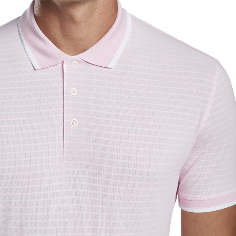 G/Fore | G4MS21K04 | Mens | Perforated Wide Stripe Polo  | Blush