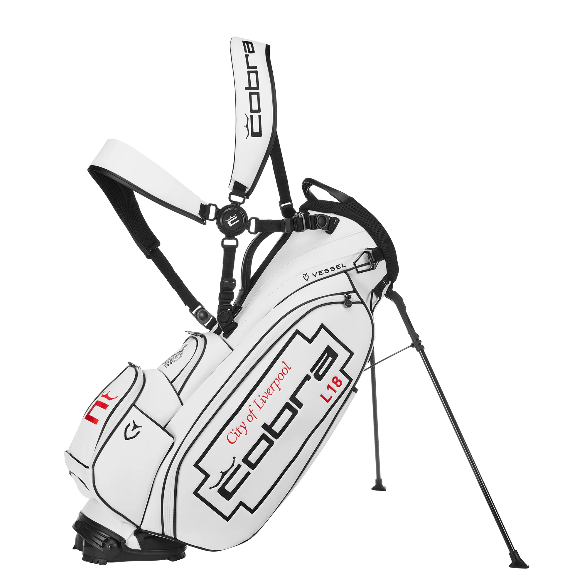 Cobra x Vessel | Stripes Stand Golf Bag | Bright White | Limited