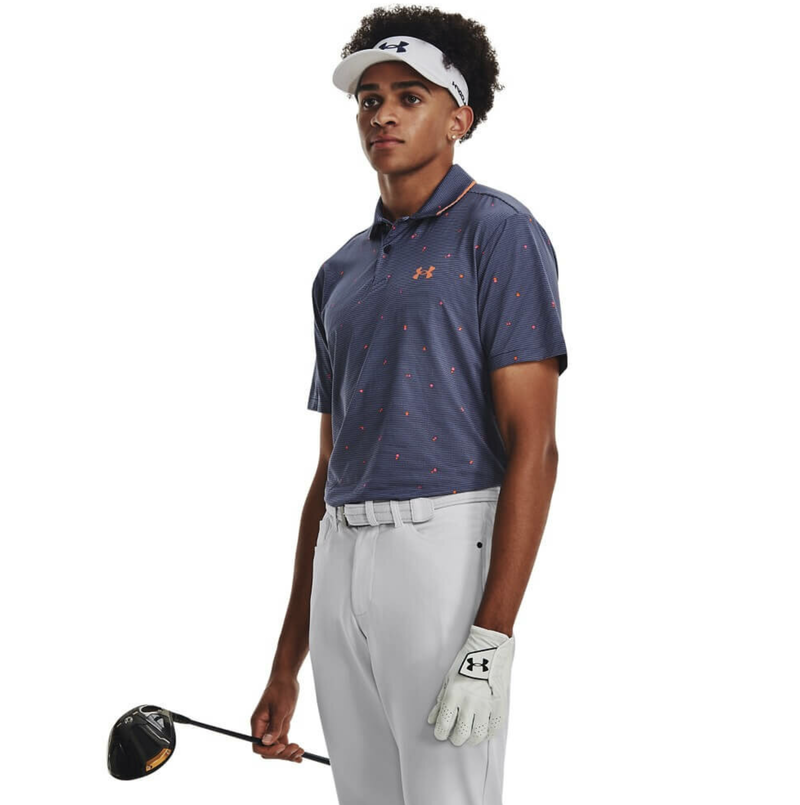 Under Armour |  1377366-410 |  Iso-Chill GeoScatter Polo | Midnight Navy / Pink