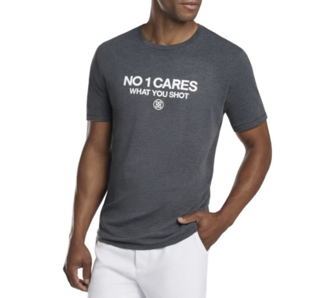 G/Fore | G4MS21K65 | No1 Cares What you Shot T-Shirt | Charcoal