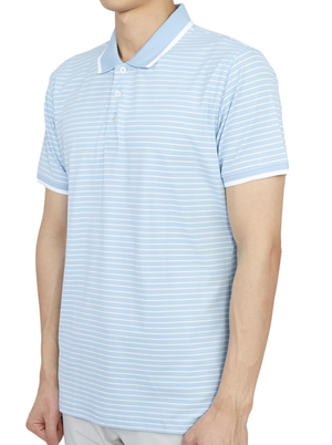 G/Fore | G4MS21K04 | Mens | Perforated Wide Stripe Polo  | Baja