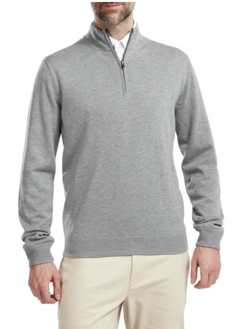Footjoy | 90211 | Wool Blend 1/2 Zip Lined Pullover | Heather Grey
