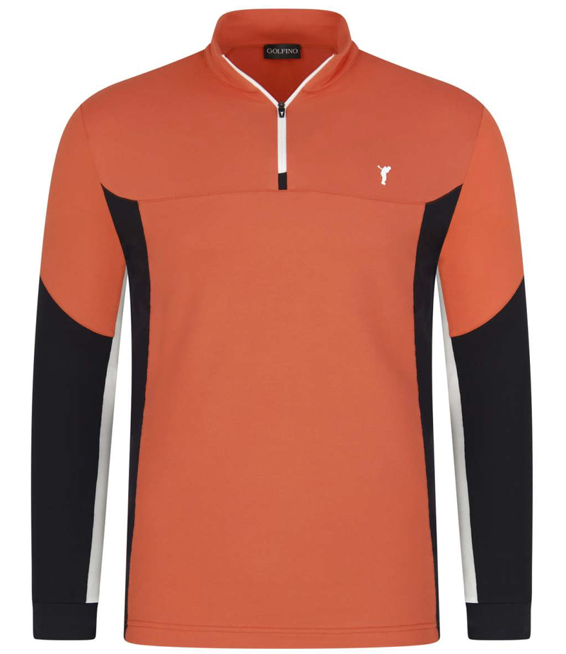 Golfino | 5430815-311 | Breathable Midlayer Golf Troyer with UV protection | Cherry Tomato