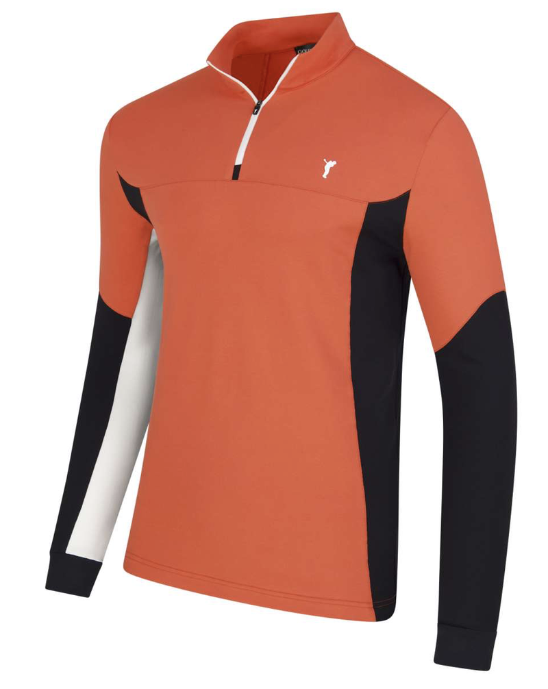 Golfino | 5430815-311 | Breathable Midlayer Golf Troyer with UV protection | Cherry Tomato