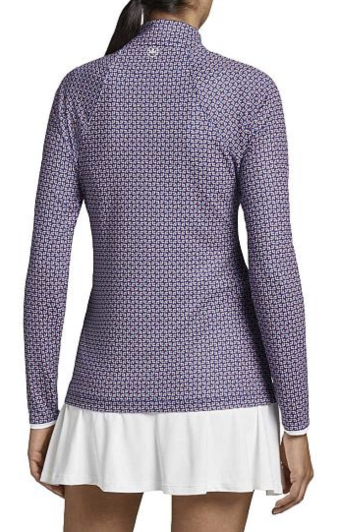 Peter Millar | LS22EK42 | Ladies Raglan Sleeve Perth Layer | Retro Floral Sport Navy