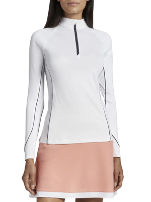 Peter Millar | LE0EK07 | Ladies Lightweight Sun Shirt | White/Navy