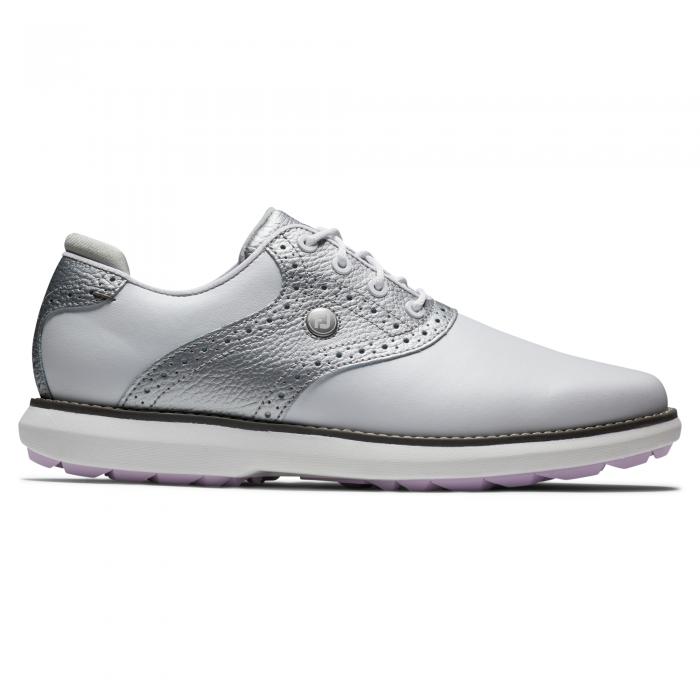 Footjoy | 97990 | Traditions Spikeless | White / Silver / Purple