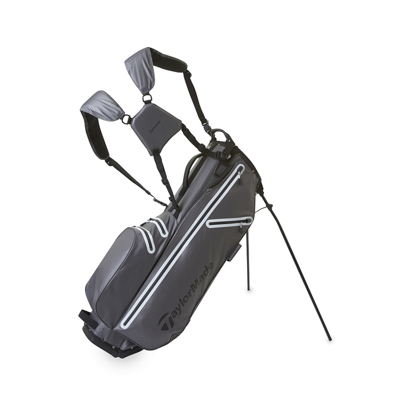 Taylormade V9738101 Flextech 23 Waterproof Standbag Gunmetal on stands