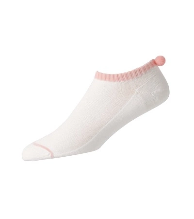 Footjoy 19541 Prodry Lightweight PomPom White / Lt Pink / Rose Single Sock