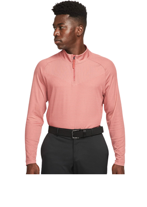 Nike |  DH0982-691 | Dri Fit | ADV Vapor | Mens Quarter zip golf top | Canyon Rust / Fossil Rose / Black