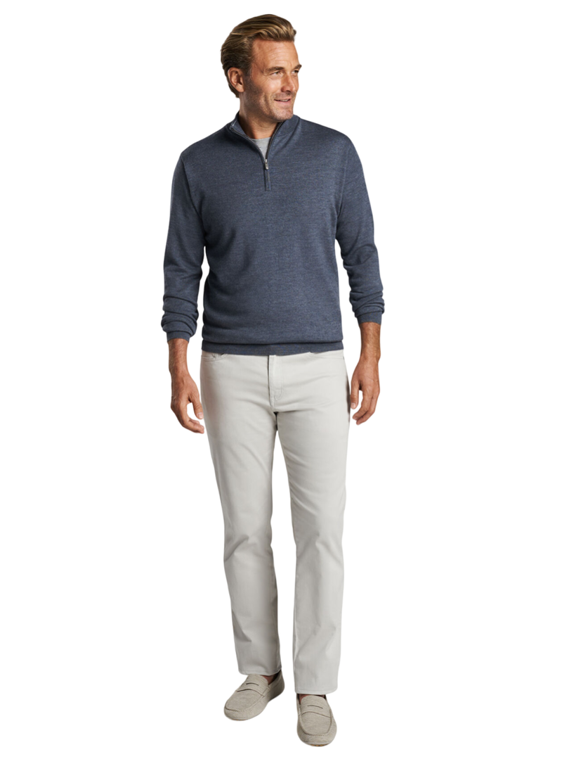 Peter Millar | Autumn Crest | ME0S01 | Merino Half Zip | Charcoal | Standing view