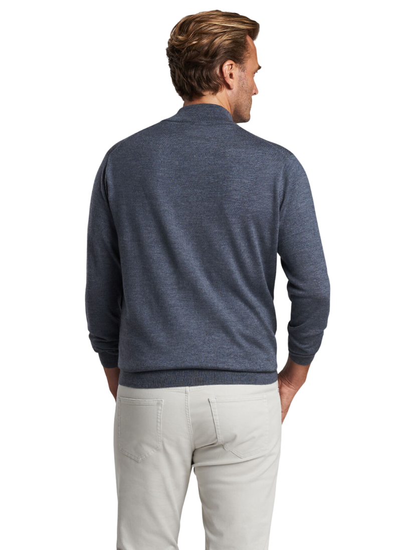 Peter Millar | Autumn Crest | ME0S01 | Merino Half Zip | Charcoal Backview