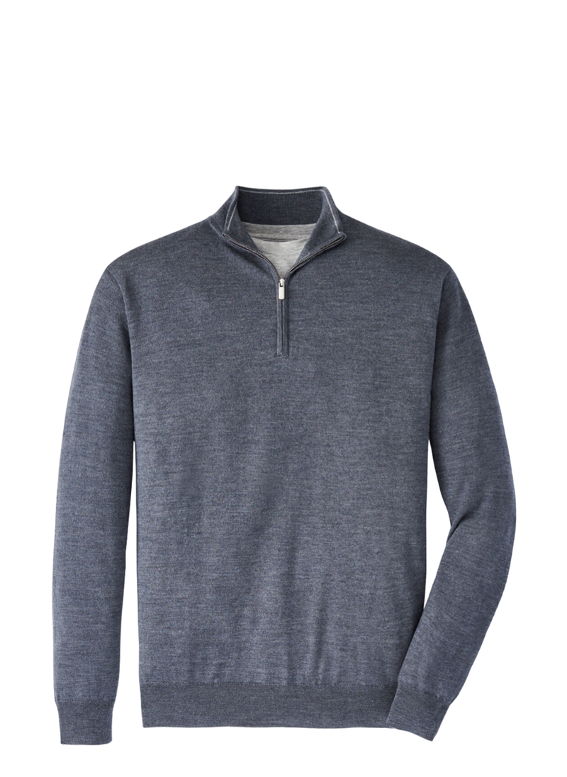 Peter Millar | Autumn Crest | ME0S01 | Merino Half Zip | Charcoal Frontview