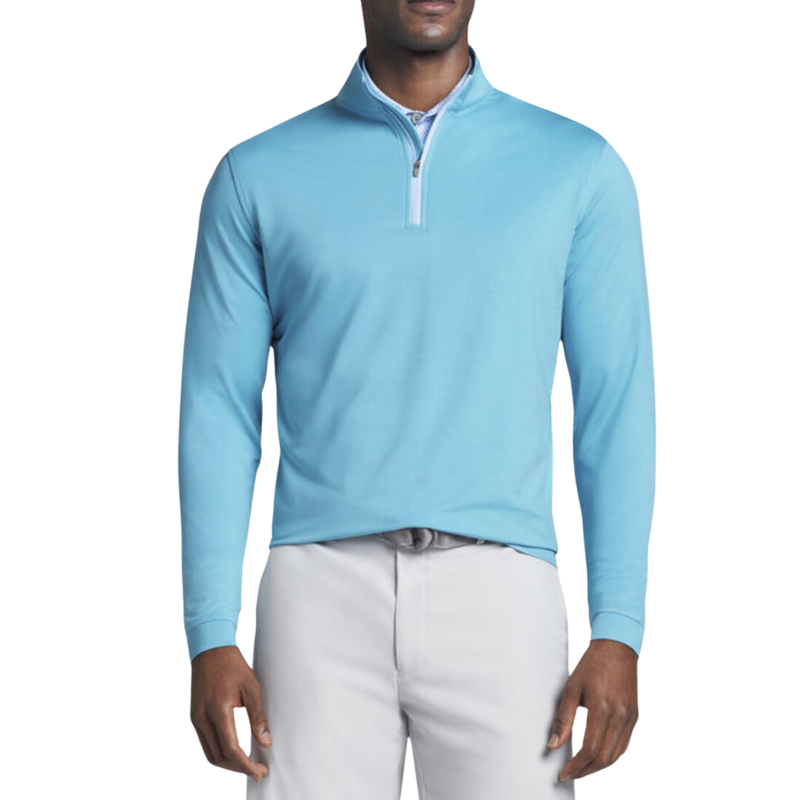 Peter Millar | MS22EK40B | Mens | Perth Melange Quarter Zip | Reef Blue