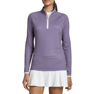 Peter Millar | LS22EK42 | Ladies Raglan Sleeve Perth Layer | Retro Floral Sport Navy