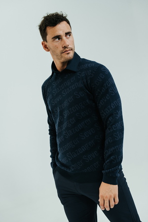 Seve Ballesteros | Slazenger | Collab Sweater | SEV010011 | Navy Blue/Blue