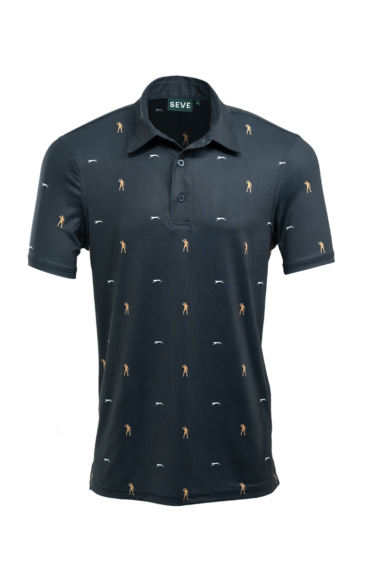 Seve Ballesteros | Slazenger | Allover Polo | SEV010005 | Navy Blue