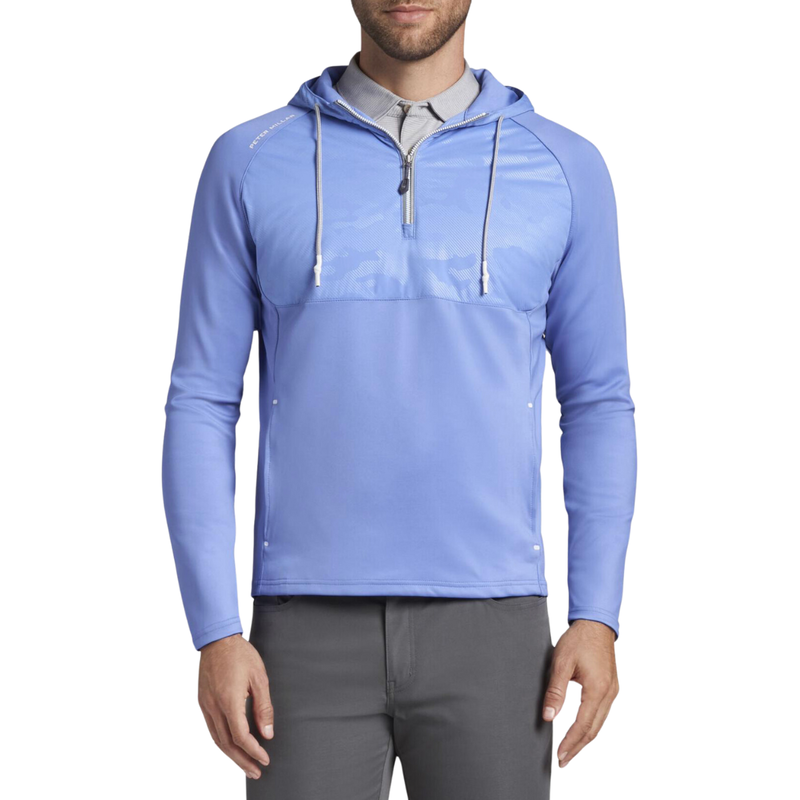 Peter Millar | MS22EZ53A | Mens | Hyperlight Weld Hybrid Half-Zip Hoodie | Blue Batik