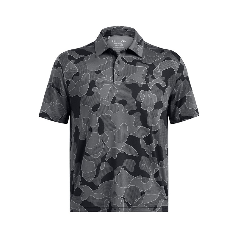 Under Armour | 1378677-011 | Playoff 3.0 Printed Polo | Black / Black front view
