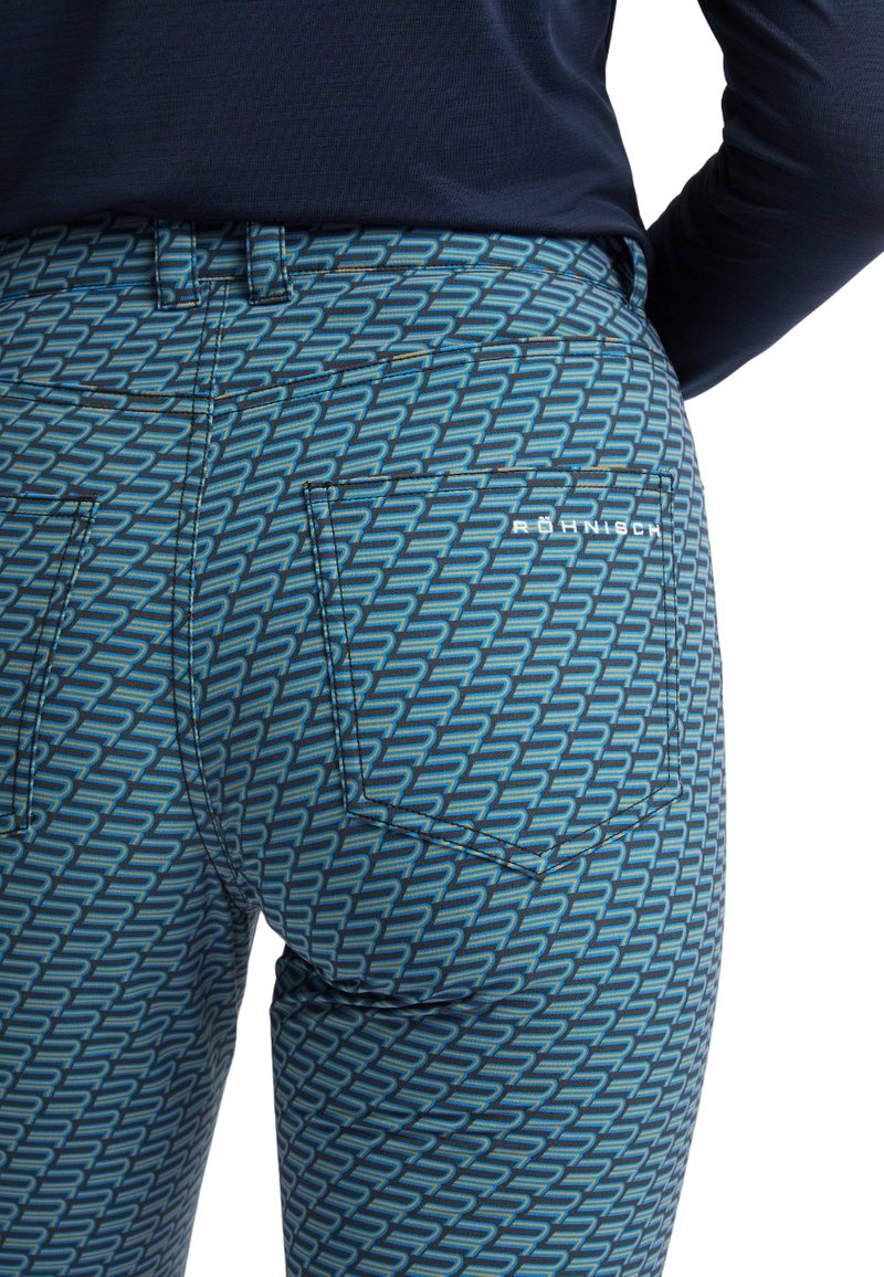 Rohnisch | 112188 | Chie Brushed Pant | Black Retro R Mono T468 back view