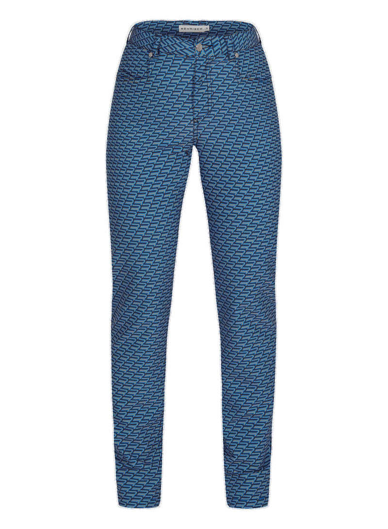 Rohnisch | 112188 | Chie Brushed Pant | Black Retro R Mono T468 front view