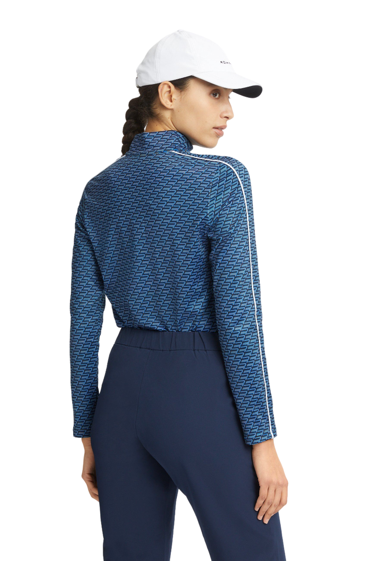 Rohnisch | 112167 | Amie Brushed Midlayer | Black Retro R Mono back view