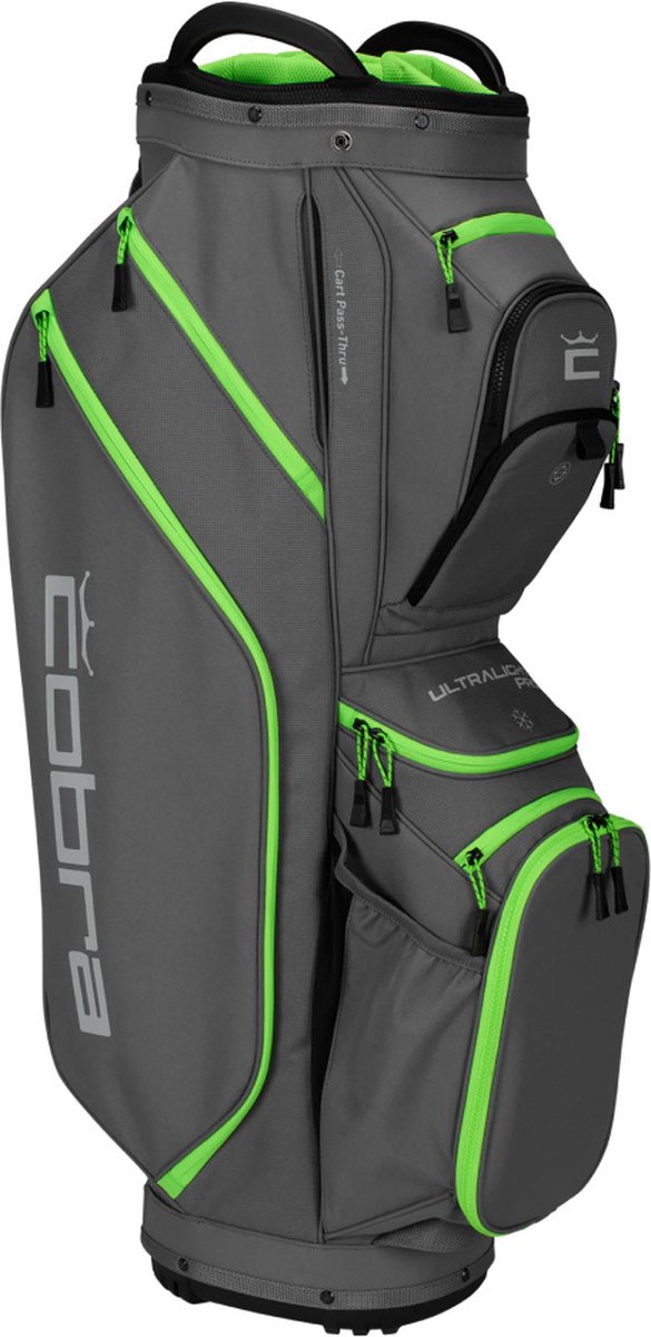 Cobra | 909528-10 | Ultralight Pro Cartbag | Quiet Shade/ Green Gecko