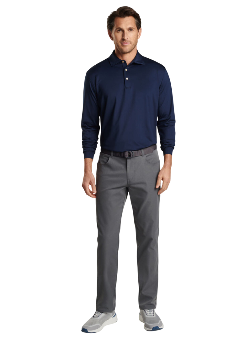 Peter Millar | me0ek01sls | Performance Long-Sleeve Jersey Polo | Navy