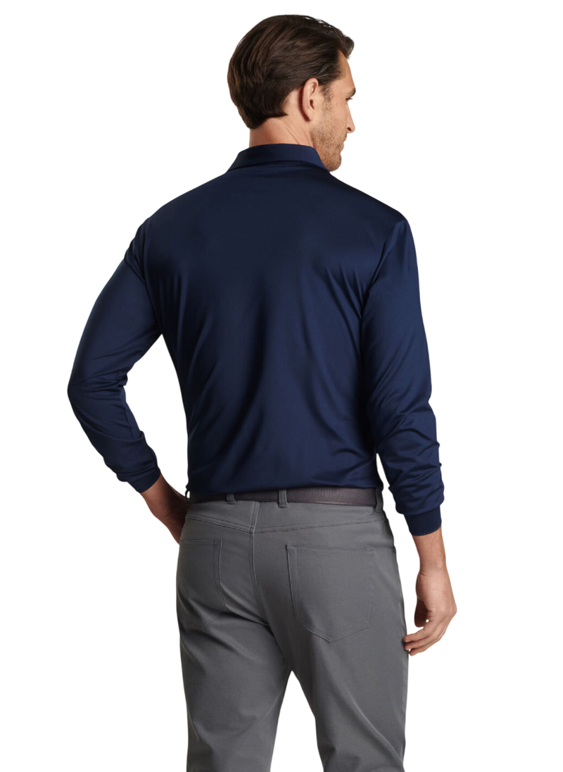 Peter Millar | me0ek01sls | Performance Long-Sleeve Jersey Polo | Navy