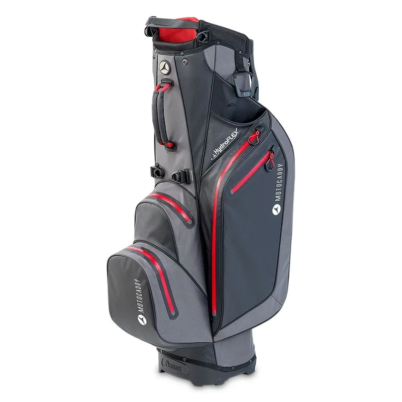 Motocaddy | HydroFLEX | Standbag | Charcoal / Red 2025 Side