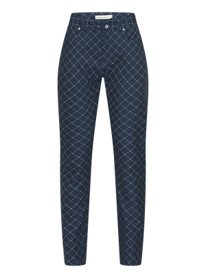 Rohnisch | 112019 | Chie Comfort Pants 32 | Micro R Check / Navy