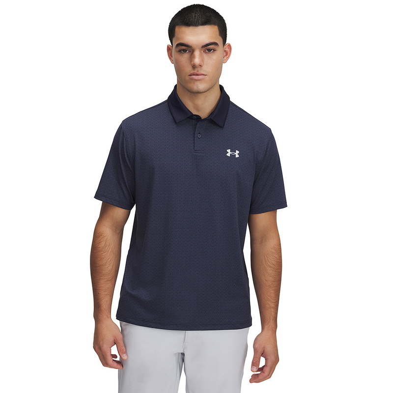 Under Armour | 1383715-414 | T2G Printed Polo Heritage | Midnight Navy / Halo Gray