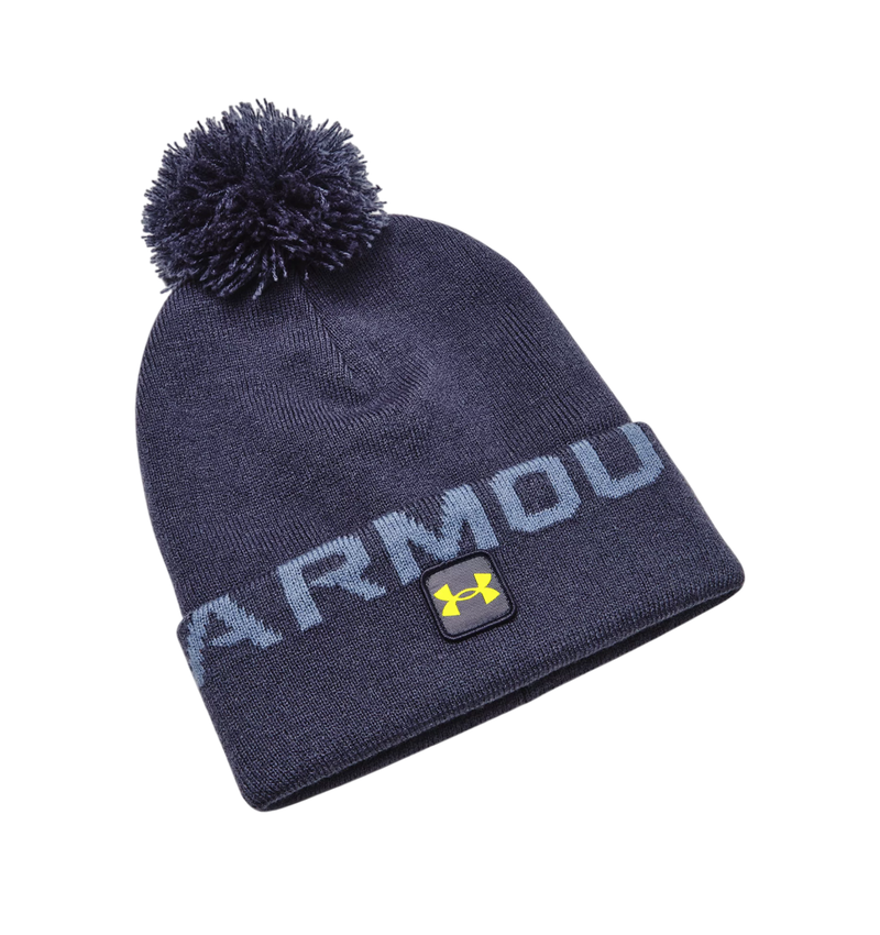 Under Armour | 1373093 | Halftime Fleece Pom Beanie | Tempered Steel / Aurora Purple