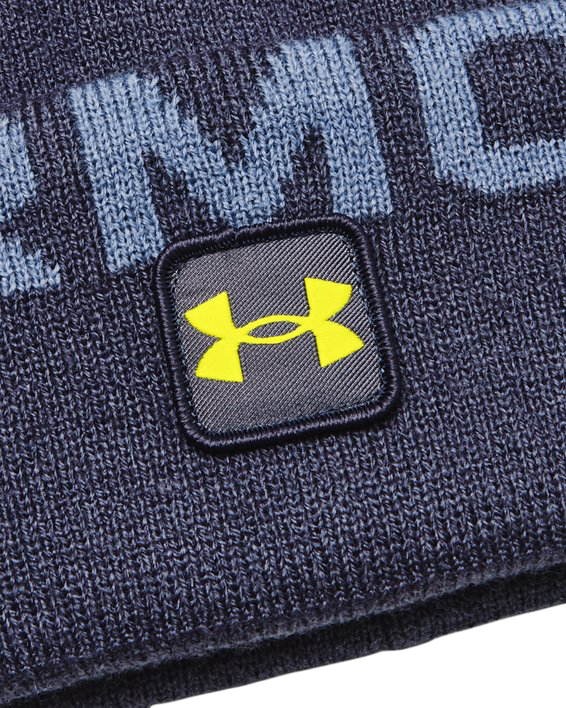 Under Armour | 1373093 | Halftime Fleece Pom Beanie | Tempered Steel / Aurora Purple